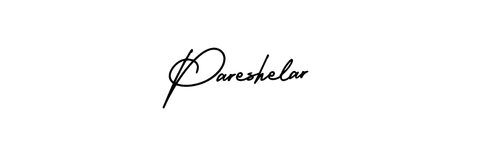 How to make Pareshelar signature? AmerikaSignatureDemo-Regular is a professional autograph style. Create handwritten signature for Pareshelar name. Pareshelar signature style 3 images and pictures png