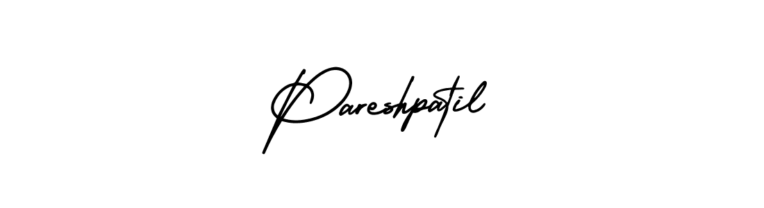 This is the best signature style for the Pareshpatil name. Also you like these signature font (AmerikaSignatureDemo-Regular). Mix name signature. Pareshpatil signature style 3 images and pictures png