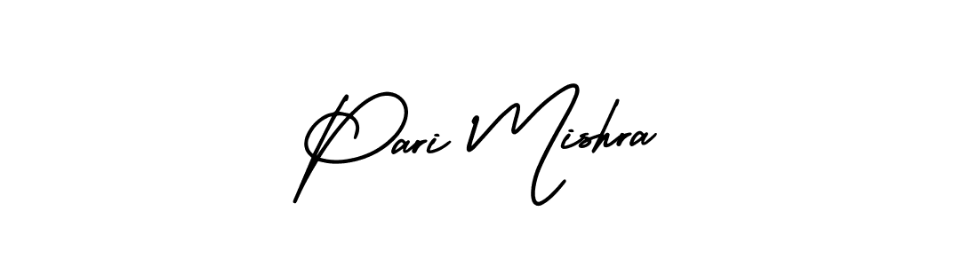 You should practise on your own different ways (AmerikaSignatureDemo-Regular) to write your name (Pari Mishra) in signature. don't let someone else do it for you. Pari Mishra signature style 3 images and pictures png