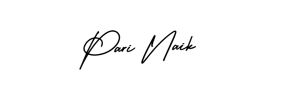The best way (AmerikaSignatureDemo-Regular) to make a short signature is to pick only two or three words in your name. The name Pari Naik include a total of six letters. For converting this name. Pari Naik signature style 3 images and pictures png