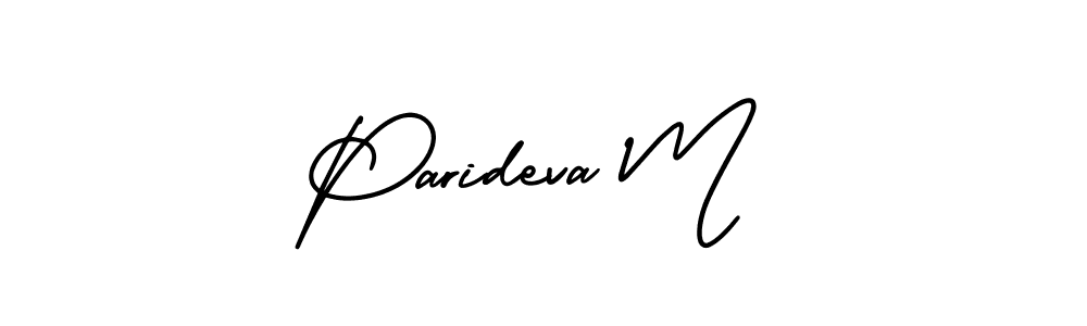 Design your own signature with our free online signature maker. With this signature software, you can create a handwritten (AmerikaSignatureDemo-Regular) signature for name Parideva M. Parideva M signature style 3 images and pictures png