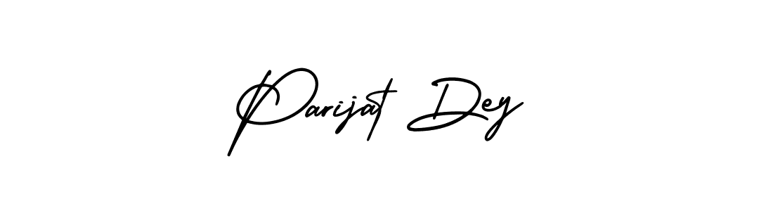 You should practise on your own different ways (AmerikaSignatureDemo-Regular) to write your name (Parijat Dey) in signature. don't let someone else do it for you. Parijat Dey signature style 3 images and pictures png