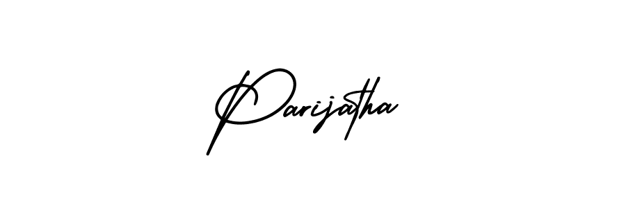 The best way (AmerikaSignatureDemo-Regular) to make a short signature is to pick only two or three words in your name. The name Parijatha include a total of six letters. For converting this name. Parijatha signature style 3 images and pictures png