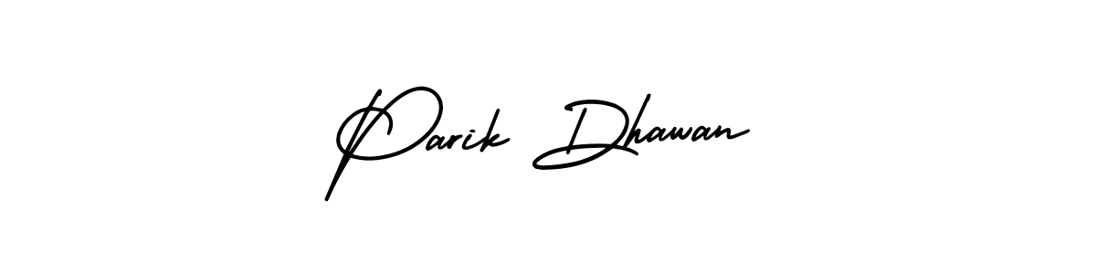 This is the best signature style for the Parik Dhawan name. Also you like these signature font (AmerikaSignatureDemo-Regular). Mix name signature. Parik Dhawan signature style 3 images and pictures png