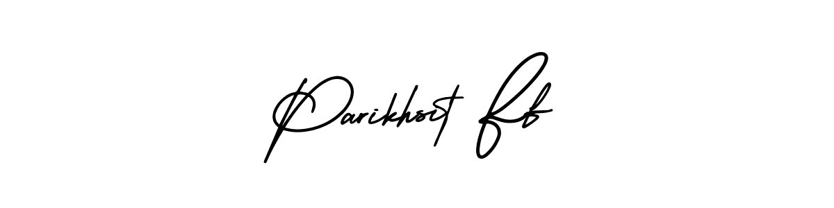 You should practise on your own different ways (AmerikaSignatureDemo-Regular) to write your name (Parikhsit Ff) in signature. don't let someone else do it for you. Parikhsit Ff signature style 3 images and pictures png