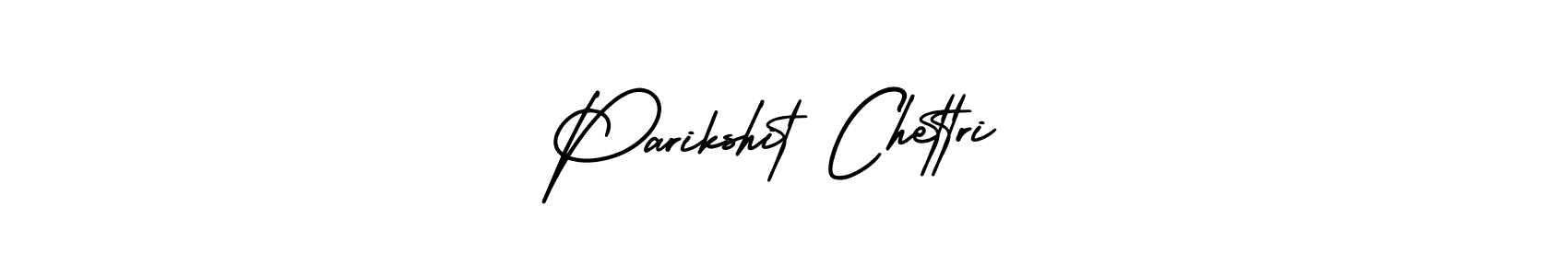 The best way (AmerikaSignatureDemo-Regular) to make a short signature is to pick only two or three words in your name. The name Parikshit Chettri include a total of six letters. For converting this name. Parikshit Chettri signature style 3 images and pictures png