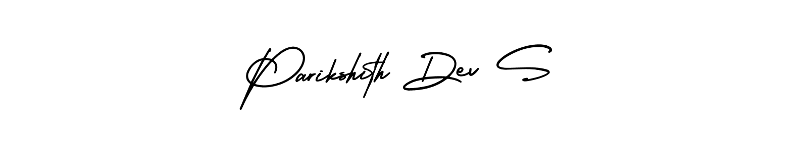 The best way (AmerikaSignatureDemo-Regular) to make a short signature is to pick only two or three words in your name. The name Parikshith Dev S include a total of six letters. For converting this name. Parikshith Dev S signature style 3 images and pictures png