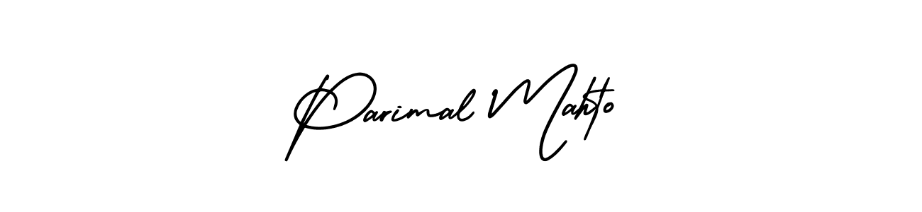 The best way (AmerikaSignatureDemo-Regular) to make a short signature is to pick only two or three words in your name. The name Parimal Mahto include a total of six letters. For converting this name. Parimal Mahto signature style 3 images and pictures png