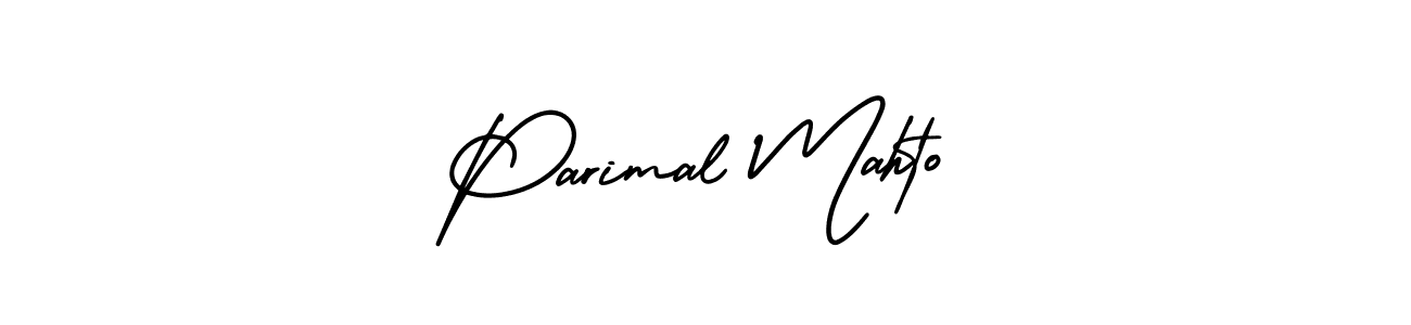 The best way (AmerikaSignatureDemo-Regular) to make a short signature is to pick only two or three words in your name. The name Parimal Mahto include a total of six letters. For converting this name. Parimal Mahto signature style 3 images and pictures png