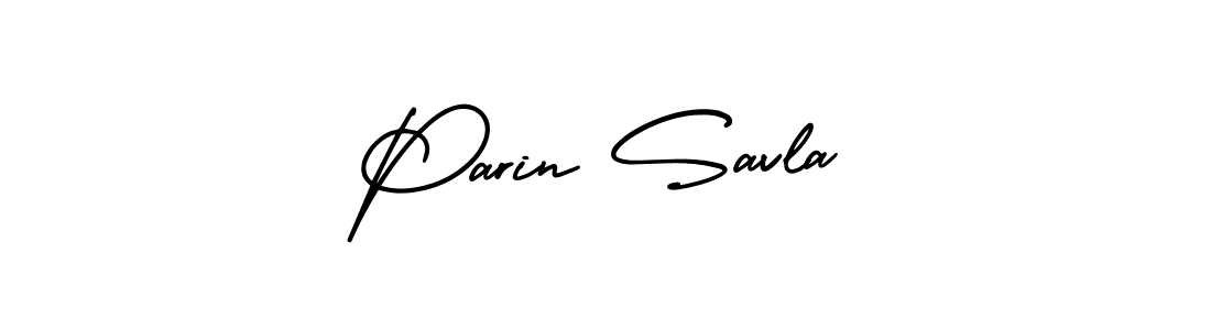 Also You can easily find your signature by using the search form. We will create Parin Savla name handwritten signature images for you free of cost using AmerikaSignatureDemo-Regular sign style. Parin Savla signature style 3 images and pictures png
