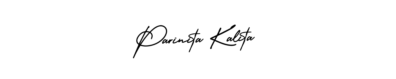 This is the best signature style for the Parinita Kalita name. Also you like these signature font (AmerikaSignatureDemo-Regular). Mix name signature. Parinita Kalita signature style 3 images and pictures png