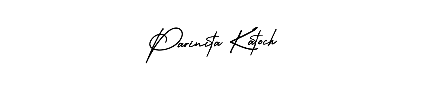 Make a short Parinita Katoch signature style. Manage your documents anywhere anytime using AmerikaSignatureDemo-Regular. Create and add eSignatures, submit forms, share and send files easily. Parinita Katoch signature style 3 images and pictures png