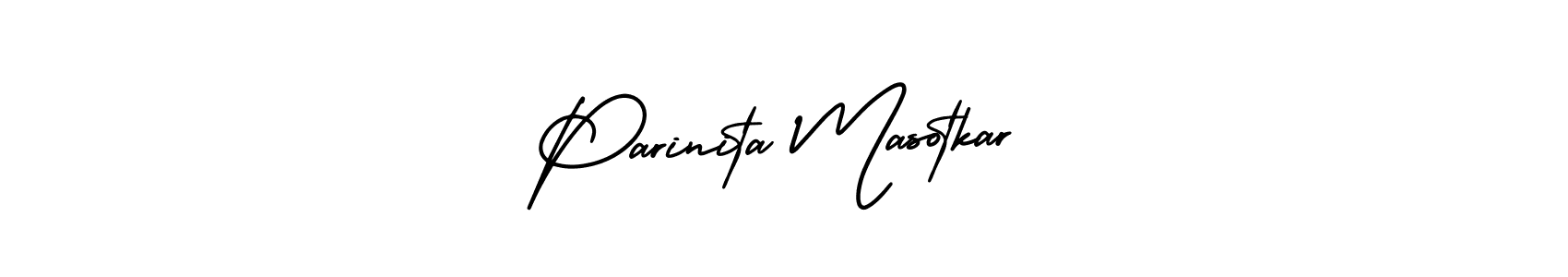 AmerikaSignatureDemo-Regular is a professional signature style that is perfect for those who want to add a touch of class to their signature. It is also a great choice for those who want to make their signature more unique. Get Parinita Masotkar name to fancy signature for free. Parinita Masotkar signature style 3 images and pictures png