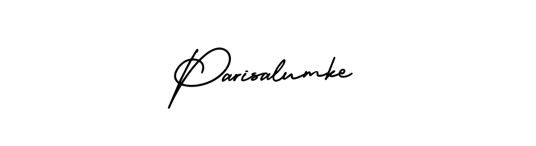 The best way (AmerikaSignatureDemo-Regular) to make a short signature is to pick only two or three words in your name. The name Parisalumke include a total of six letters. For converting this name. Parisalumke signature style 3 images and pictures png