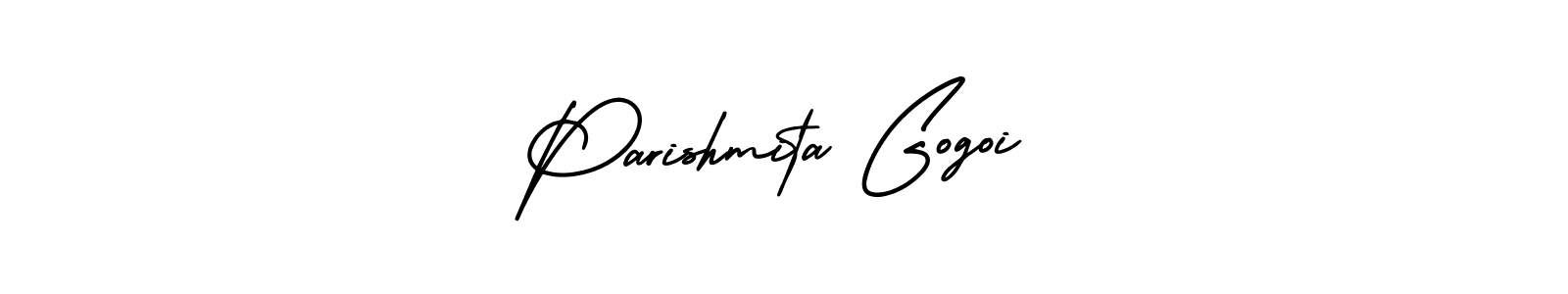 Parishmita Gogoi stylish signature style. Best Handwritten Sign (AmerikaSignatureDemo-Regular) for my name. Handwritten Signature Collection Ideas for my name Parishmita Gogoi. Parishmita Gogoi signature style 3 images and pictures png