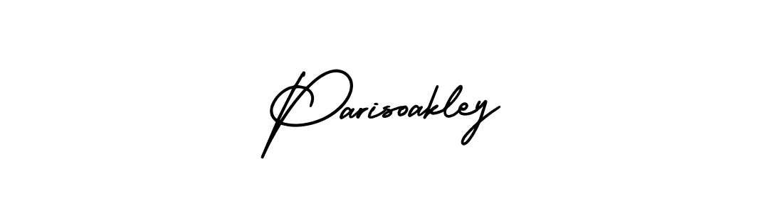 You should practise on your own different ways (AmerikaSignatureDemo-Regular) to write your name (Parisoakley) in signature. don't let someone else do it for you. Parisoakley signature style 3 images and pictures png