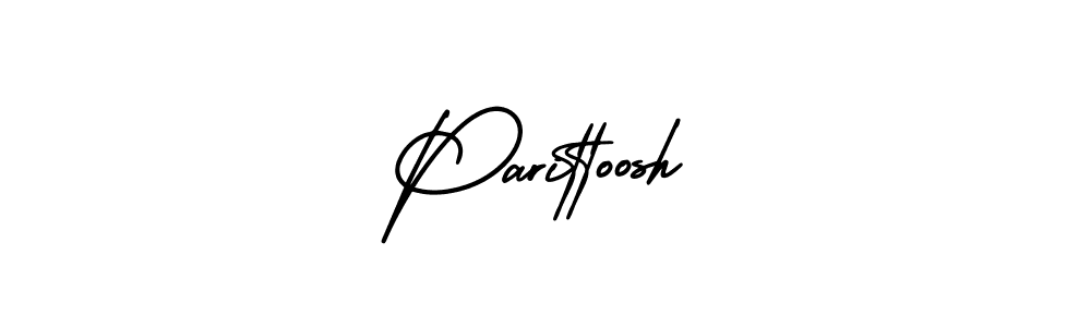 You should practise on your own different ways (AmerikaSignatureDemo-Regular) to write your name (Parittoosh) in signature. don't let someone else do it for you. Parittoosh signature style 3 images and pictures png