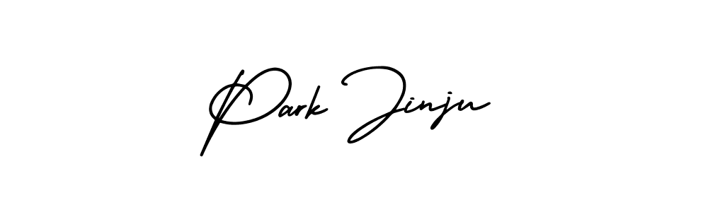 How to make Park Jinju name signature. Use AmerikaSignatureDemo-Regular style for creating short signs online. This is the latest handwritten sign. Park Jinju signature style 3 images and pictures png