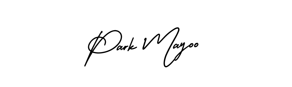 Park Mayoo stylish signature style. Best Handwritten Sign (AmerikaSignatureDemo-Regular) for my name. Handwritten Signature Collection Ideas for my name Park Mayoo. Park Mayoo signature style 3 images and pictures png