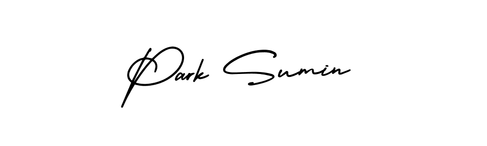 The best way (AmerikaSignatureDemo-Regular) to make a short signature is to pick only two or three words in your name. The name Park Sumin include a total of six letters. For converting this name. Park Sumin signature style 3 images and pictures png