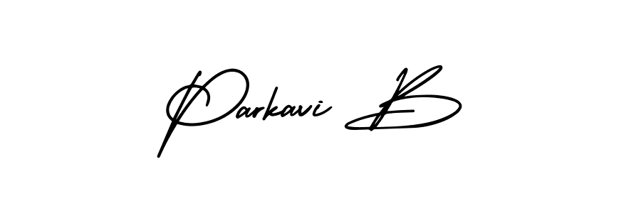 Use a signature maker to create a handwritten signature online. With this signature software, you can design (AmerikaSignatureDemo-Regular) your own signature for name Parkavi B. Parkavi B signature style 3 images and pictures png