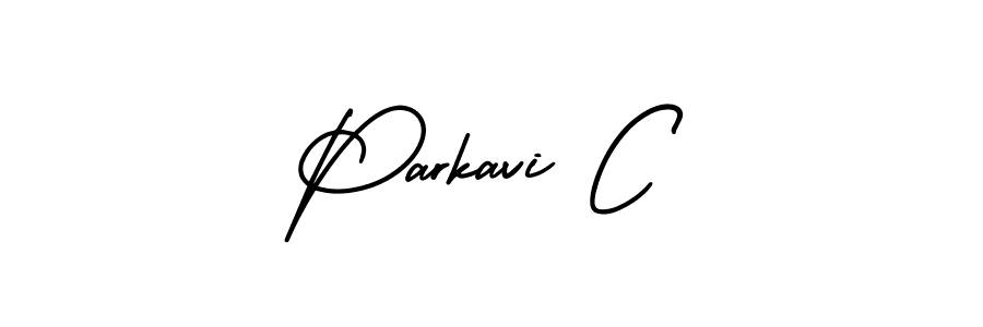Parkavi C stylish signature style. Best Handwritten Sign (AmerikaSignatureDemo-Regular) for my name. Handwritten Signature Collection Ideas for my name Parkavi C. Parkavi C signature style 3 images and pictures png