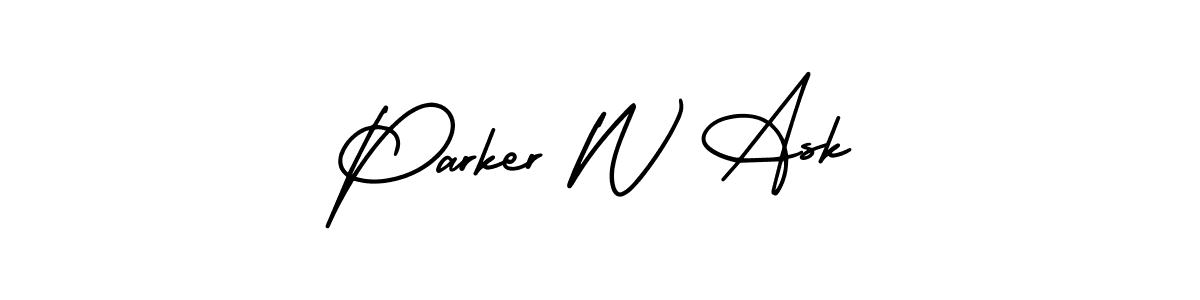 It looks lik you need a new signature style for name Parker W Ask. Design unique handwritten (AmerikaSignatureDemo-Regular) signature with our free signature maker in just a few clicks. Parker W Ask signature style 3 images and pictures png