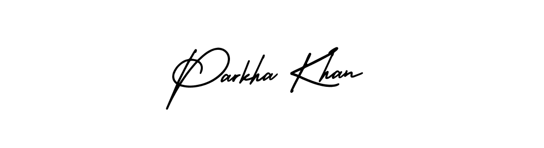 How to make Parkha Khan name signature. Use AmerikaSignatureDemo-Regular style for creating short signs online. This is the latest handwritten sign. Parkha Khan signature style 3 images and pictures png