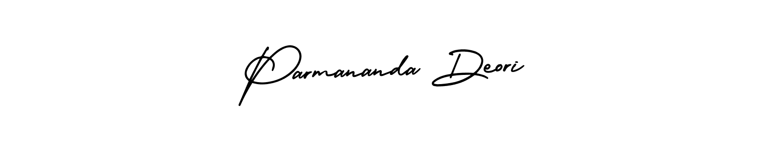 How to make Parmananda Deori name signature. Use AmerikaSignatureDemo-Regular style for creating short signs online. This is the latest handwritten sign. Parmananda Deori signature style 3 images and pictures png