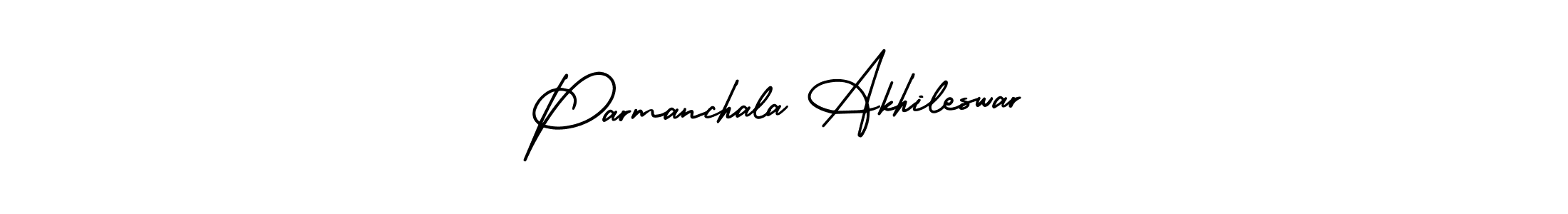 if you are searching for the best signature style for your name Parmanchala Akhileswar. so please give up your signature search. here we have designed multiple signature styles  using AmerikaSignatureDemo-Regular. Parmanchala Akhileswar signature style 3 images and pictures png