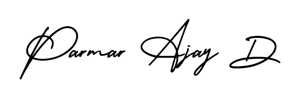 How to make Parmar Ajay D name signature. Use AmerikaSignatureDemo-Regular style for creating short signs online. This is the latest handwritten sign. Parmar Ajay D signature style 3 images and pictures png