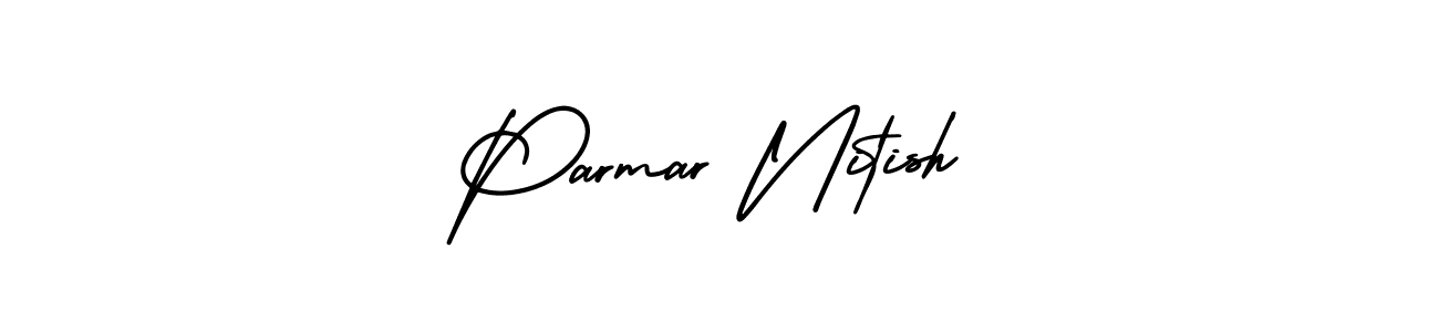 How to Draw Parmar Nitish signature style? AmerikaSignatureDemo-Regular is a latest design signature styles for name Parmar Nitish. Parmar Nitish signature style 3 images and pictures png