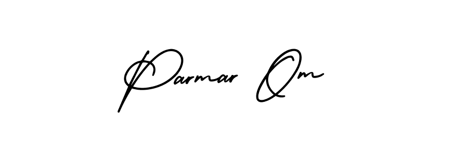 You should practise on your own different ways (AmerikaSignatureDemo-Regular) to write your name (Parmar Om) in signature. don't let someone else do it for you. Parmar Om signature style 3 images and pictures png