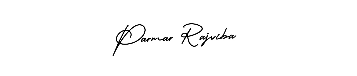 Parmar Rajviba stylish signature style. Best Handwritten Sign (AmerikaSignatureDemo-Regular) for my name. Handwritten Signature Collection Ideas for my name Parmar Rajviba. Parmar Rajviba signature style 3 images and pictures png