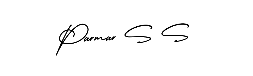 This is the best signature style for the Parmar S S name. Also you like these signature font (AmerikaSignatureDemo-Regular). Mix name signature. Parmar S S signature style 3 images and pictures png