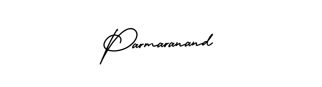 You should practise on your own different ways (AmerikaSignatureDemo-Regular) to write your name (Parmaranand) in signature. don't let someone else do it for you. Parmaranand signature style 3 images and pictures png
