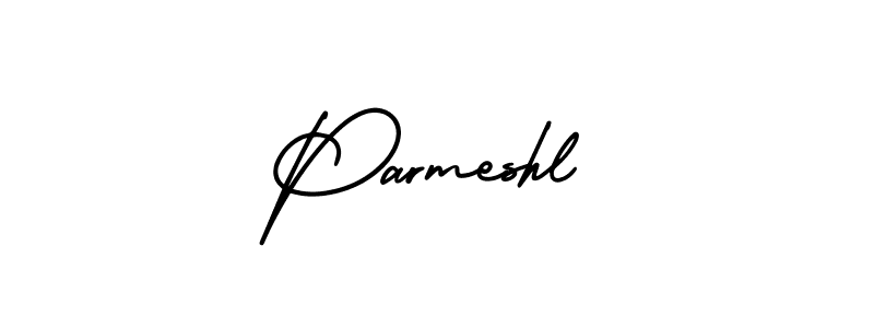 You should practise on your own different ways (AmerikaSignatureDemo-Regular) to write your name (Parmeshl) in signature. don't let someone else do it for you. Parmeshl signature style 3 images and pictures png