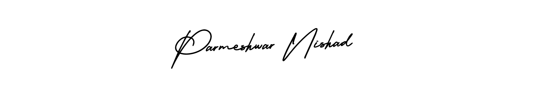 AmerikaSignatureDemo-Regular is a professional signature style that is perfect for those who want to add a touch of class to their signature. It is also a great choice for those who want to make their signature more unique. Get Parmeshwar Nishad name to fancy signature for free. Parmeshwar Nishad signature style 3 images and pictures png