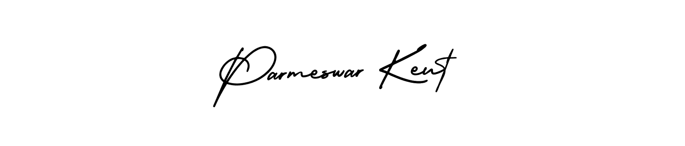 The best way (AmerikaSignatureDemo-Regular) to make a short signature is to pick only two or three words in your name. The name Parmeswar Keut include a total of six letters. For converting this name. Parmeswar Keut signature style 3 images and pictures png