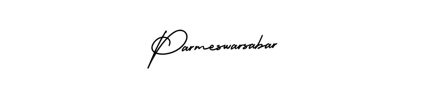 You should practise on your own different ways (AmerikaSignatureDemo-Regular) to write your name (Parmeswarsabar) in signature. don't let someone else do it for you. Parmeswarsabar signature style 3 images and pictures png