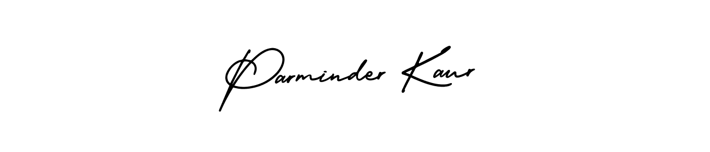 The best way (AmerikaSignatureDemo-Regular) to make a short signature is to pick only two or three words in your name. The name Parminder Kaur include a total of six letters. For converting this name. Parminder Kaur signature style 3 images and pictures png