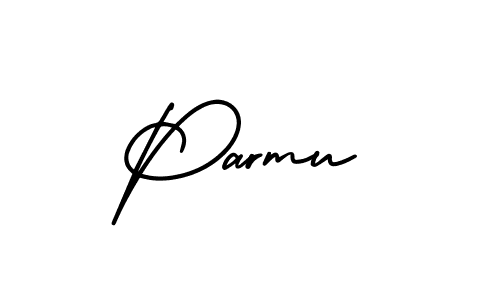 You should practise on your own different ways (AmerikaSignatureDemo-Regular) to write your name (Parmu) in signature. don't let someone else do it for you. Parmu signature style 3 images and pictures png