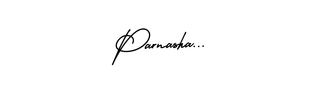 Similarly AmerikaSignatureDemo-Regular is the best handwritten signature design. Signature creator online .You can use it as an online autograph creator for name Parnasha.... Parnasha... signature style 3 images and pictures png