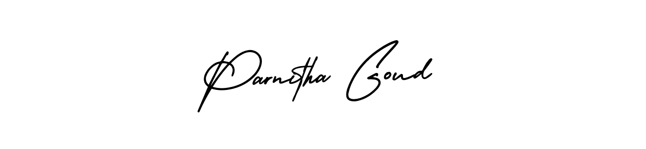 How to make Parnitha Goud name signature. Use AmerikaSignatureDemo-Regular style for creating short signs online. This is the latest handwritten sign. Parnitha Goud signature style 3 images and pictures png