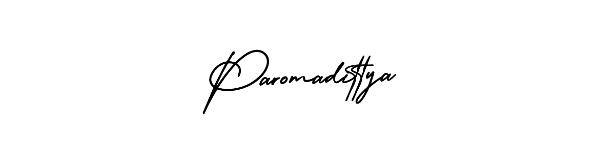 Design your own signature with our free online signature maker. With this signature software, you can create a handwritten (AmerikaSignatureDemo-Regular) signature for name Paromadittya. Paromadittya signature style 3 images and pictures png