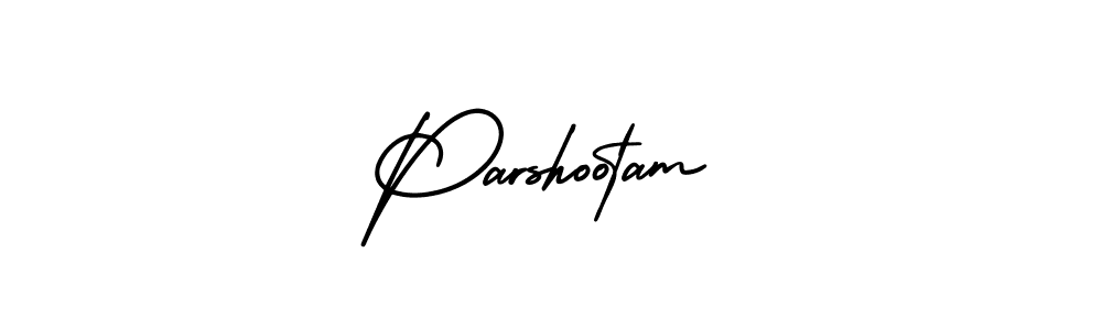 How to make Parshootam name signature. Use AmerikaSignatureDemo-Regular style for creating short signs online. This is the latest handwritten sign. Parshootam signature style 3 images and pictures png