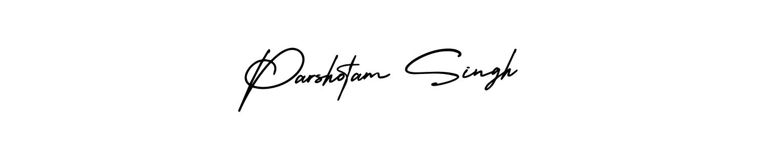 You should practise on your own different ways (AmerikaSignatureDemo-Regular) to write your name (Parshotam Singh) in signature. don't let someone else do it for you. Parshotam Singh signature style 3 images and pictures png