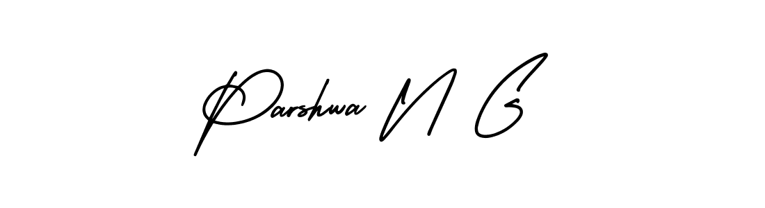 You should practise on your own different ways (AmerikaSignatureDemo-Regular) to write your name (Parshwa N G) in signature. don't let someone else do it for you. Parshwa N G signature style 3 images and pictures png