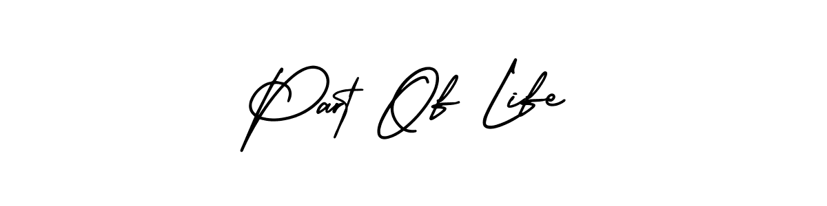 The best way (AmerikaSignatureDemo-Regular) to make a short signature is to pick only two or three words in your name. The name Part Of Life include a total of six letters. For converting this name. Part Of Life signature style 3 images and pictures png