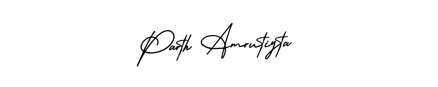 How to make Parth Amrutiyta name signature. Use AmerikaSignatureDemo-Regular style for creating short signs online. This is the latest handwritten sign. Parth Amrutiyta signature style 3 images and pictures png